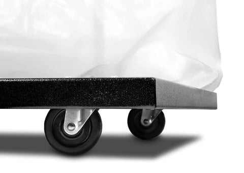 Mobile base of Powerful Woodworking Dust Collector, 1300 CFM, 14 Amp Motor, 5-Micron Filtration, 50-Gallon Collection Bag, black finish.
