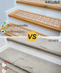 Comparison of carpeted stairs with firm, long-lasting non slip tread vs. cracked concrete stairs. Non Slip Stair Treads Tape Set Of 15 7 By 30 Inches For Indoor Outdoor Steps Elder Safe Grippy Strips Waterproof Odorless PVC Free Dark Gray Traction Tape For Home Stairs.