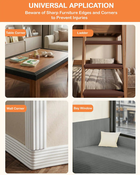 Super Snug W Shape Corner Protectors With Pre Taped Edge Guard For Furniture Safety Kid And Pet Friendly Home Bumper Roll around table and wall corners.