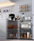 450 Lb Wire Storage Shelving Rack 3 Tier Steel Organizer For Home Kitchen Office Chrome Finish Sturdy Metal Shelving Unit installed in kitchen