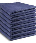 Stack of 7-Pack Heavy Duty Padded Moving Blankets 72 by 40 Inches with zig-zag stitching for serious scratch protection