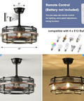 Farmhouse Style Ceiling Fan With Light Remote Control Reversible Bladeless Design 3 Speed Settings 1 2 4 Hour Timer Fandelier Classic