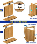 Diagram showing installation of Hidden Pivot Door Hinge Set For Bookcases And Murphy Doors 600 Lbs Load Bearing, 360 rotation