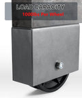 Built Like A Tank 6 Inch By 2 Inch Cast Iron V Groove Sliding Gate Wheels With Welded Bracket Box showing 1000lbs load capacity.