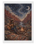 Dope Diamond Art Kit For Adults Guitar Desert Camp Theme Wall Decor Includes Diamond Canvas Pen Tray Wax And Plenty Beads