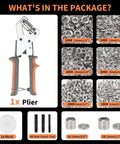 Heavy Duty Grommet Tool Kit With 6mm, 10mm And 12mm Hole Punch, 600 Metal Grommets And Eyelets, Pliers And Dies Included contents