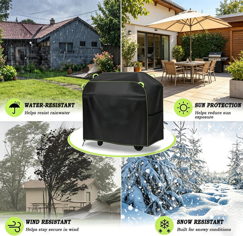 Grill Cover For Hestan Aspire 30 Inch Grill 2020 To 2026 Heavy Duty Tough As Nails Weather Resistant BBQ Cover in various weather conditions