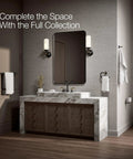 Bathroom with marble vanity, mirror, lighting fixtures, and Occasion Vertical Toilet Paper Holder With No-Fuss Easy-Access Spindle