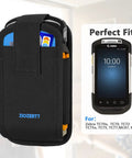 Rugged Scanner Holster Case For Handheld Barcode Scanners With Metal Belt Clip And Pen Holder, Built Tough, Compatible With TC77 TC70 TC70x TC72 TC75x TC75 MC67 M60, Black Blue, 1 Pack