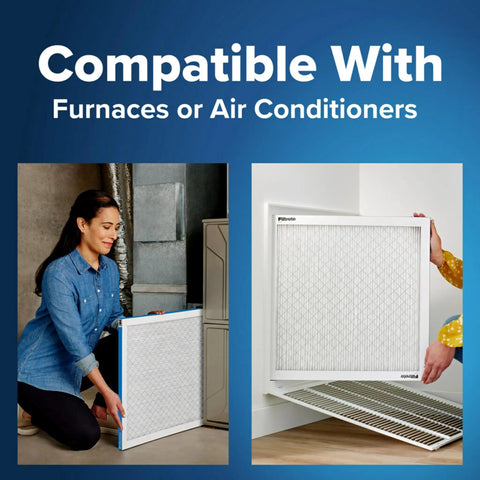 Person installing 20x20x1 Pleated Furnace Air Filter With MERV 13 And MPR 1900 For Allergen Reduction in HVAC system