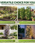 Heavy Duty 2 Pack Adjustable A Frame Trellis For Climbing Plants Outdoor Tough As Nails Rust Proof Metal Garden Trellis in garden