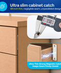 Rust Resistant Stainless Steel Magnetic Door Catch Set 6 Pack With Adhesive Cabinet Magnets, ultra-thin design for seamless closure