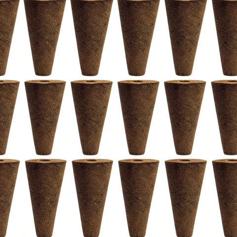 Cone Replacement Blocks for Hydroponic Sponges, 50-Piece Growing System Pods shown in grid pattern for easy display