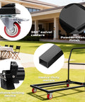 Heavy Duty Folding Chair Dolly Cart Up To 1500 Lbs With Thickened Steel Plates L Shaped Chair Rack for events, swivel casters