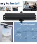 FS-7600 HOB Commercial Door Closer With Hold-Open Mechanism, installation guide with tools required, black finish for retail use