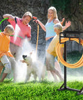 Heavy Duty Freestanding Garden Hose Holder With Stable Base And Tool Hooks, Rustproof Metal Hose Storage Stand for 151 Feet Hose