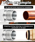 2pcs M14 to M14 carbon steel hydraulic hose adapters with silver threaded fittings and copper/brass pipe connectors
