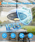 Outdoor Ceiling Fan With Light For Patios And Pergolas, 20-Inch IP65 Waterproof Gazebo Fan in rain, remote and app control