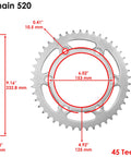 Gold O-Ring Drive Chain And Sprockets Kit For Honda XR650L 1993-2009 And 2012-2017 steel rear sprocket 45 teeth