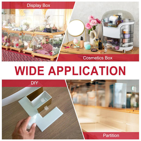 Rock Solid Acrylic Piano Hinges For Cabinet And Furniture Dead Easy Install Continuous Folding Design Compact 45X35MM Size Premium Build Pack Of Four displayed on DIY projects and cosmetic storage.