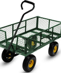 Beefy 900 Lbs Heavy Duty Garden Cart Wagon With Removable Mesh Sides That Convert Into Flatbed 240 Degree U Turn 10 Inch Pneumatic Tires