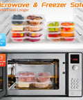 24 Piece Reusable Snack Containers With Lids Dual Compartment Leakproof Meal Prep Boxes for Kids and Adults on the Go Camping Travel Includes 10 Forks in microwave and freezer