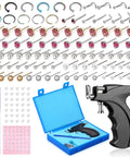 All In One Ear Piercing Kit With Gun Stainless Steel 36 Pairs Studs 98 Earrings 22 Nose Studs for ear nose navel piercing