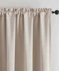Fire Retardant Curtain For Classroom Rod Pocket Top Inherently Flame Retardant NFPA701 Tested Light Beige 52 By 84 Inch