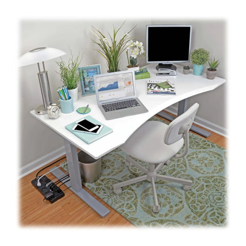 Home office setup with desk accessories and electronics featuring Home Theater Surge Protector Power Strip With 12 Outlets 2160 Joules