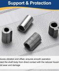 uxcell metal shaft sleeves set (5 pieces) in gray; split and solid bushings for 6.35–11 mm bore, suitable for NMRV030 reducer