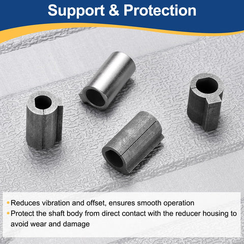 Four 8mm to 11mm shaft sleeve adapters for NMRV030 worm gear speed reducer, 45# steel, cylindrical shape, strength for motor bore.