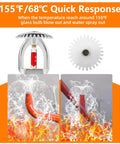 Six Pack Pro Grade Fire Sprinkler Heads One Half Inch Npt 155 Degrees Fahrenheit Upright Brass K80 with water spray action.
