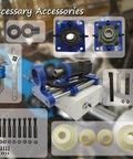 INTSUPERMAI 110V portable boring machine with blue frame and control handle; basic accessory kit (wrenches, hex keys).