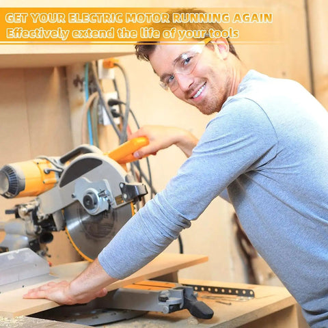 Electric Motor Carbon Brush Set With 40 Pieces Across 10 Models For Go To Maintenance And Do It Yourself Repair Of Carbon Brush Motors High Temperature Graphite Alloy Construction Replacement Parts For Reliable Performance, man repairing saw