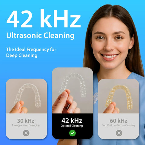 Top Notch Ultrasonic Cleaner, 20 Oz Stainless Steel Tank, Digital Timer And Five Deep Cleaning Modes for optimal 42 kHz ultrasonic cleaning.