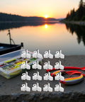 Transparent Fishing Hook Bonnets for Treble Hooks Safety Caps Protectors Pack of 100 Clear Hook Guards by lake at sunset