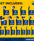 Badass Forstner Drill Bit Set For Woodworking 10 Piece High Speed Steel show sizes 15-35mm on yellow background.