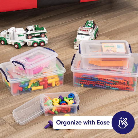 Top Shelf Clear Plastic Storage Boxes With Snap Tight Lids And Stackable Organizers For Crafts And Home Offices, Bpa Free Crates To Kick Clutter Aside And Keep Your Gear Tidy