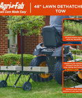Tow Behind Lawn Dethatcher 48 Inch Wide With 24 Durable Spring Steel Tines attached to lawn tractor, outdoor use