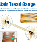Stair Tread Gauge And Shelf Layout Tool For Stairs Risers And Partitions, No Frills Adjustable 30 To 49 Inch Range, Quick Lock With Four Knobs