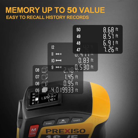 Two In One Digital Tape Measure With 16 Ft Rechargeable Tape Pocket Friendly No Laser Auto Retract Clear High Precision Digital Readout Easy To Use For Home Renovations DIY Projects And On Site Measurements display with 50 value memory
