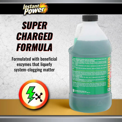 Bottle of Slow Drain Build Up Remover With Bacterial Enzyme Formula That Destroys Organic Matter Ends Slow Drains, 2 Liter size.