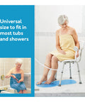 Heavy Duty Shower Chair With Back For Elderly And Disabled 350 Pounds Capacity Easy Assembly Bath Seat Slip Resistant Feet