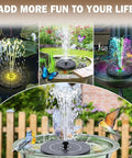 Solar Bird Bath Fountain With Colorful Lights Auto Cycle 3.5W Outdoor Garden Water Feature 2200mAh Battery Quick Start