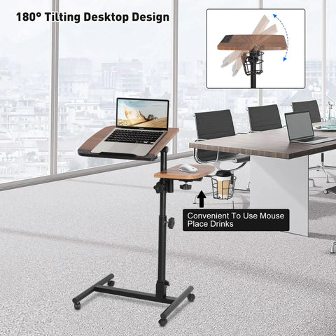 Super Chill Rolling Laptop Desk With Height Adjustable Dual Shelves And On Board Cup Holder Hella Flexible Bedside Table Ideal For Relaxed Couch Days Smooth Home Office Hustle Or Dorm Room Study Sessions