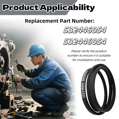 3/8 Inch By 44 Inch Drive Belt Replacement For Lawn Tractors And Mowers Fits Husqvarna Replaces 532446054 599385301 with mechanic.
