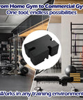 Adjustable Bench Press Blocks 2 3 4 5 Board Set for Home Gym Training, durable EVA foam, in a gym setting. Black color.