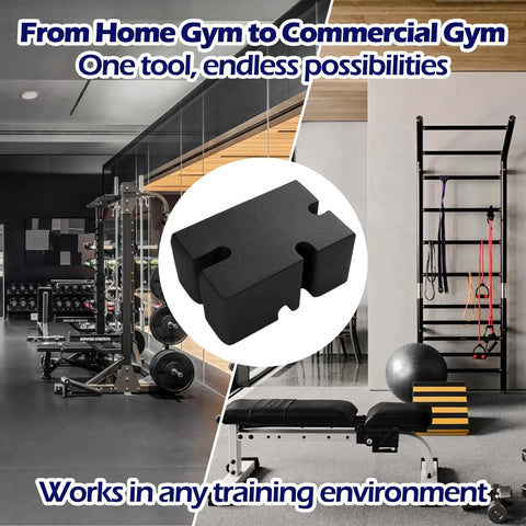 Adjustable Bench Press Blocks 2 3 4 5 Board Set for Home Gym Training, durable EVA foam, in a gym setting. Black color.
