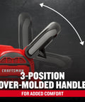 Corded 7 Amp Belt Sander Workhorse with 3-position over-molded handle, angled for comfort and precision sanding.