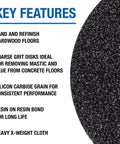 Key features of Silicon Carbide Floor Sanding Disc With Cloth Backing 15 Inch by 2 Inch Center Hole Grit 12X Pack of 20